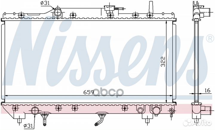 64806 Радиатор toyota carina E 1.6/1.8 92-99 64