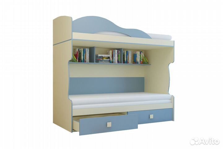 Кровать-чердак Радуга (2 этаж+тахта)