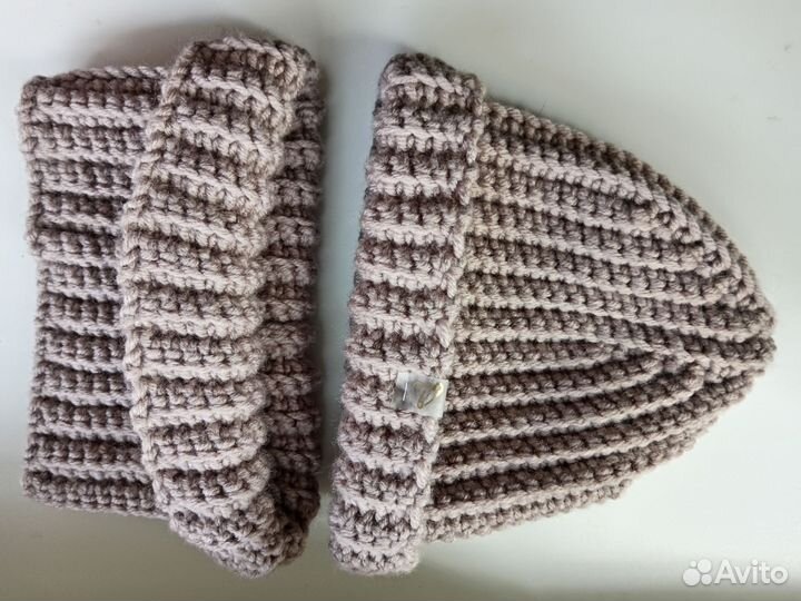 Комплект шапка бини + снуд труба ручная работа