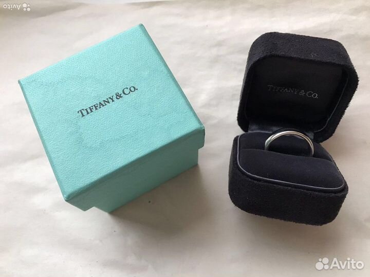 Кольцо мужское tiffany платина ш. 4,5 мм р. 19мм