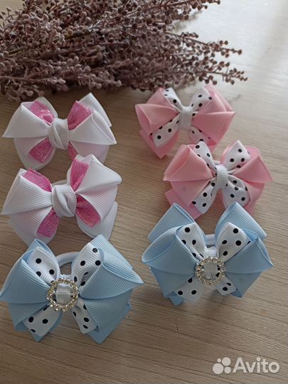 Бантики для волос, ручная работа