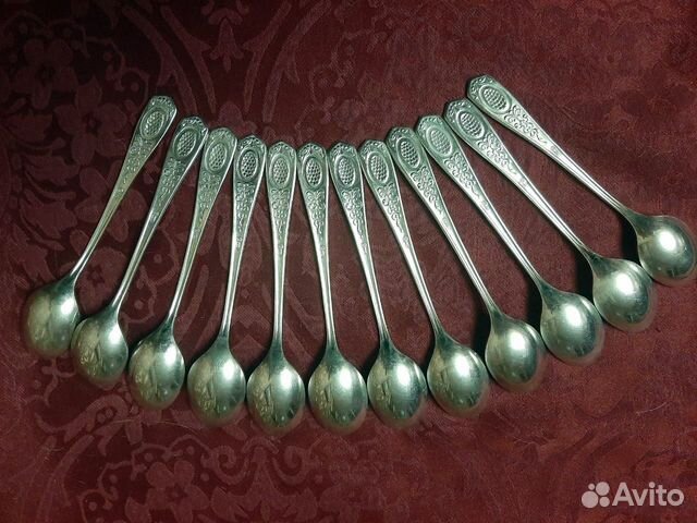 Чайные ложки мельхиор СССР 12 шт