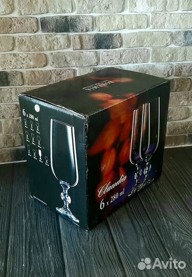 Фужеры высокие /Богемия 280мл новые