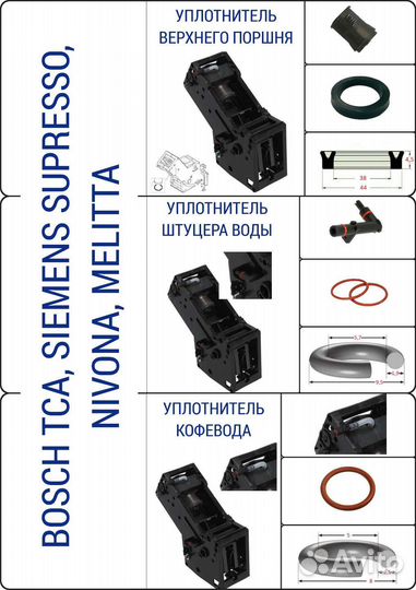 Ремкомплект уплотнителей Bosch Nivona Melitta