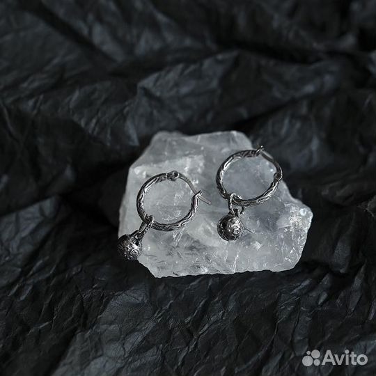 Винтажные серебро серьги