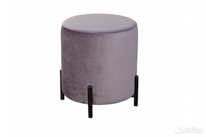 Пуф Felix круглый, бархат светло-серый 26