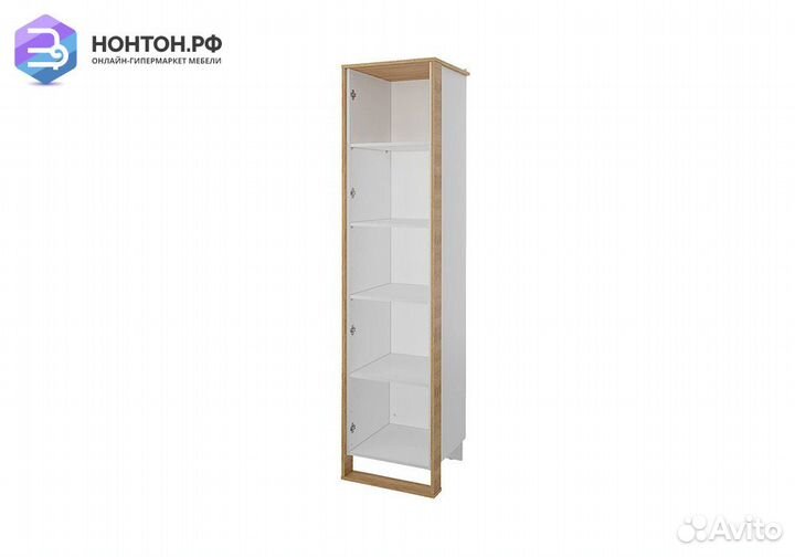 Шкаф однодверный Сити бело-серый / дуб небраска