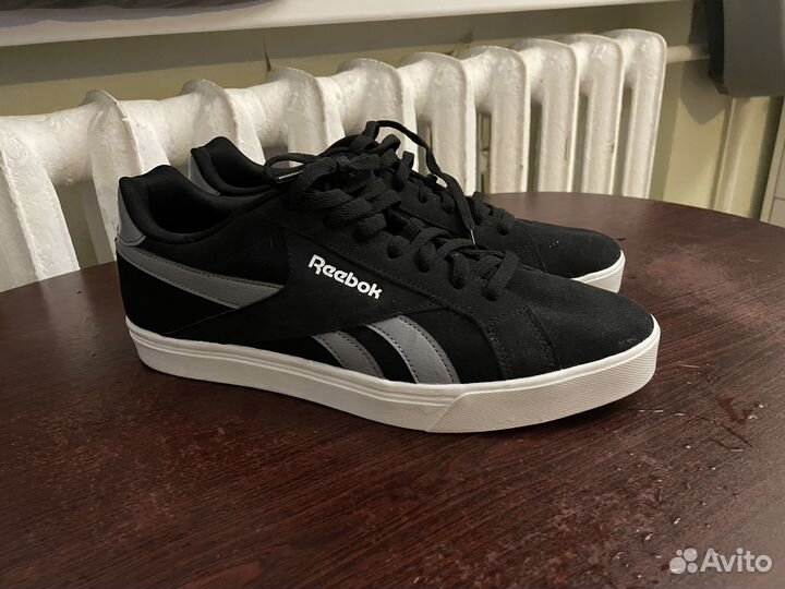 Мужские кеды черно-серые reebok 12 (45,5) размер