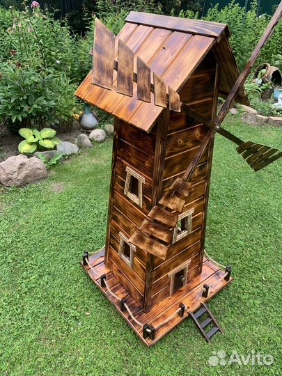 Мельница садовая, мост декоративный