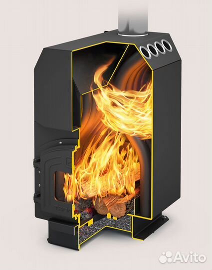 Отопительная дровяная печь топ 200 до 200 к. м