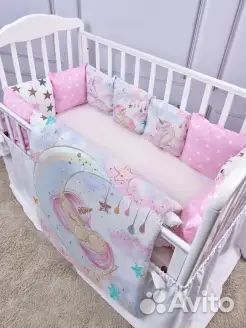 Бортики-подушки с одеялом новые
