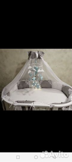 Бортики и балдахин в кроватку