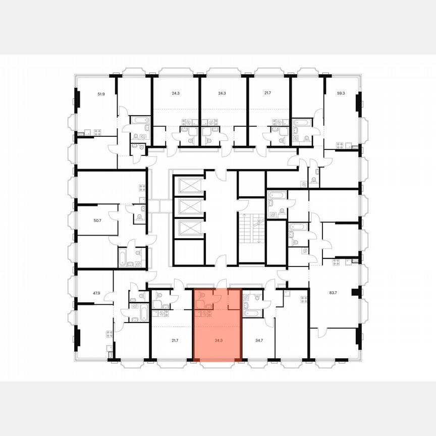 Квартира-студия, 24,3 м², 18/20 эт.
