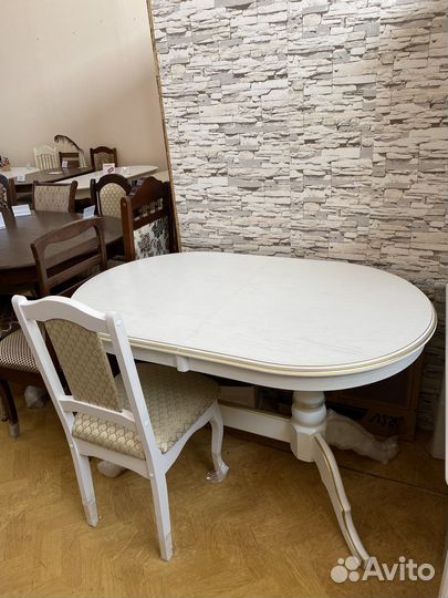 Стол массив «Овал» патина