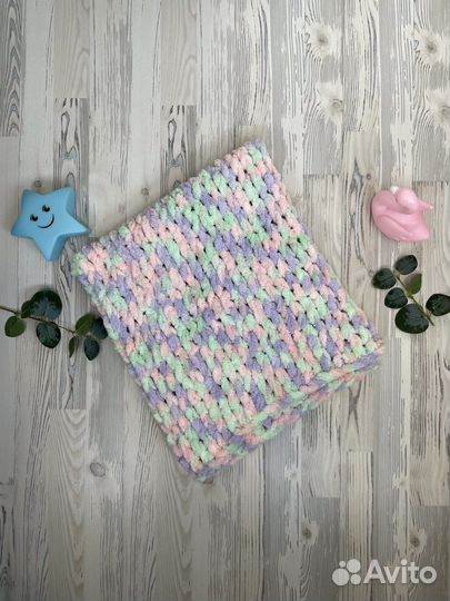 Детский вязаный плед (конверт на выписку)
