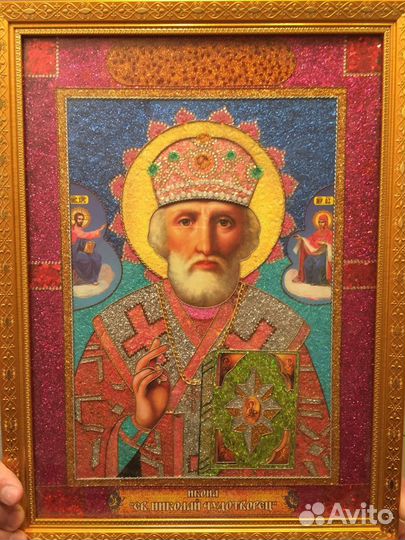 Икона из проволоки и стразов