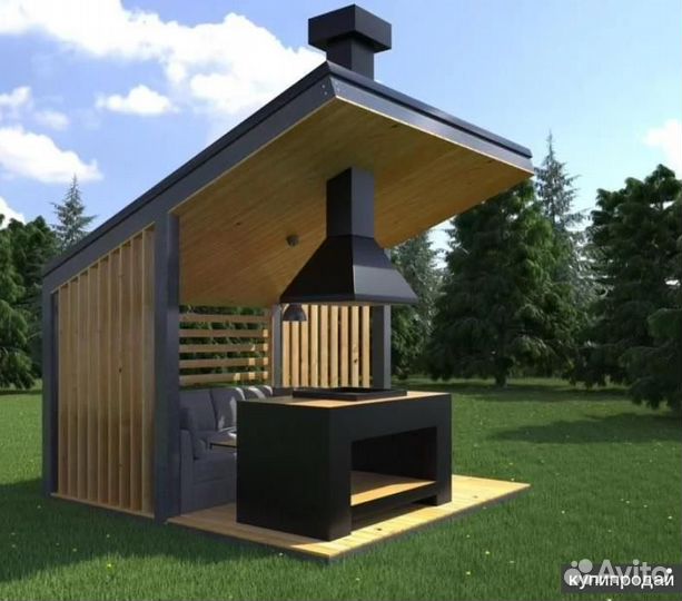 Мангальная зона из металла сборная