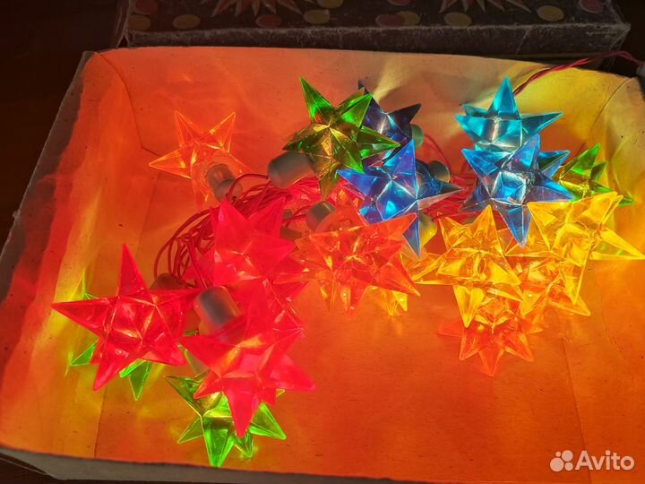 Гирлянда СССР кристалл 20 ламп 5 цветов