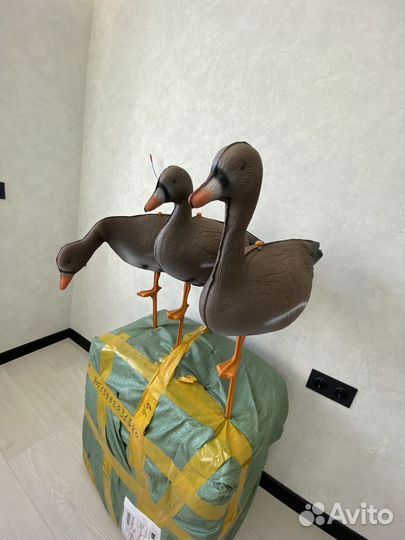 Чучела белолобых гусей 40,1 см