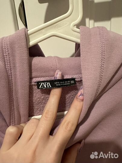 Худи женское zara S сиреневое