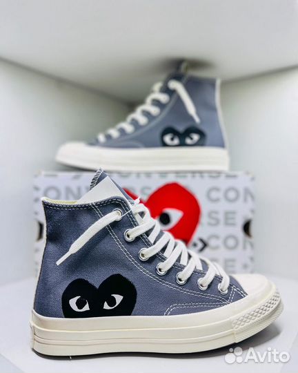 Converse Comme des Garcons play X 'Steel Gray'