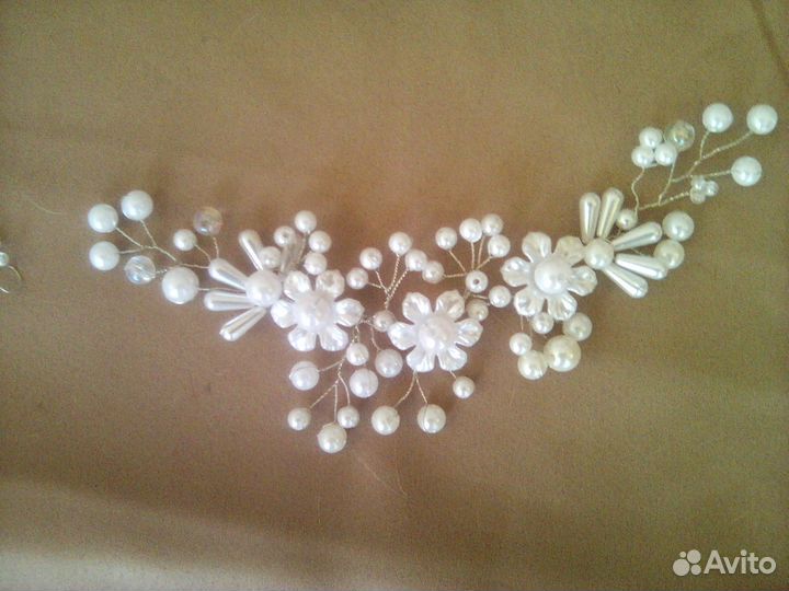Диадема. Свадебная веточка для прически