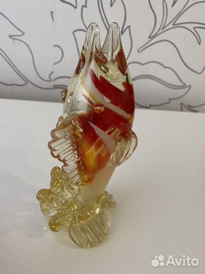 Статуэтка рыба цветное стекло СССР