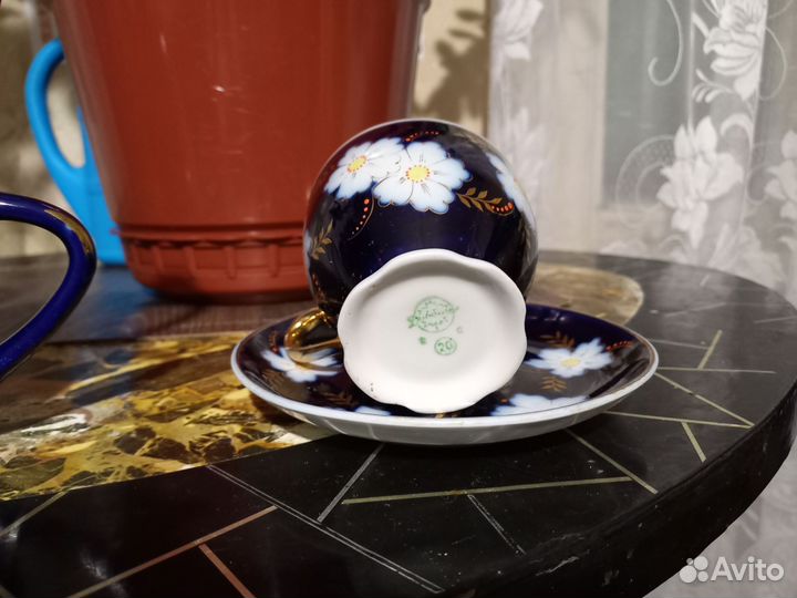 Чашка с блюдцем яблоневый сад СССР 200мл