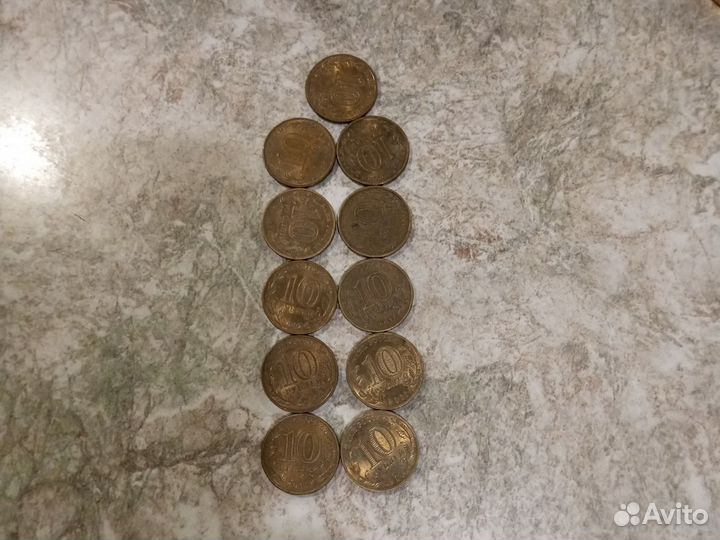 10 рублевые монеты 2011 2012 2016 годов спмд