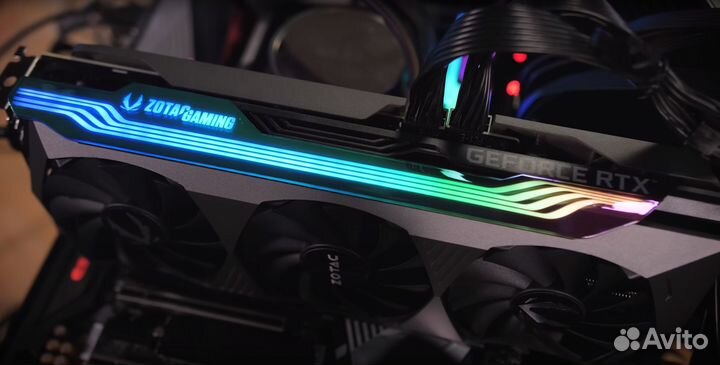 Zotac gaming RTX 3080 AMP Holo на медной пластине