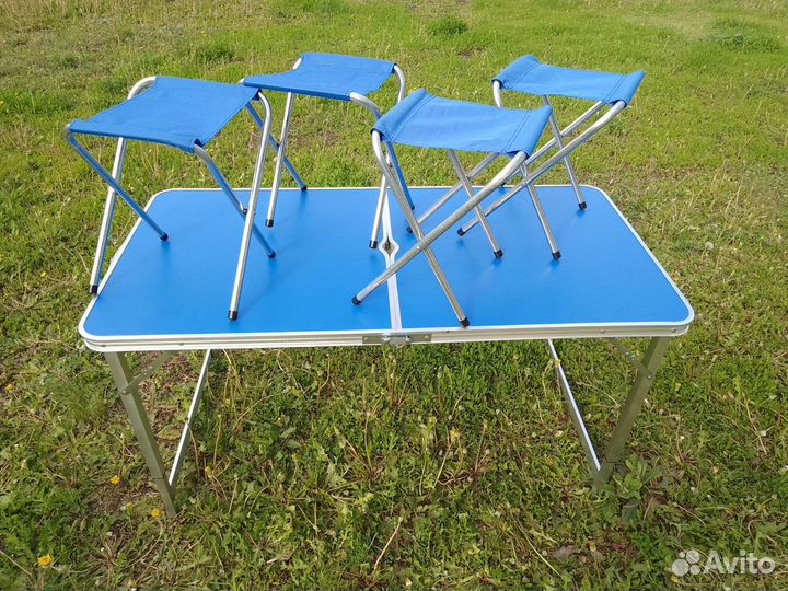 Комплект стол со стульями усиленный, кемпинг