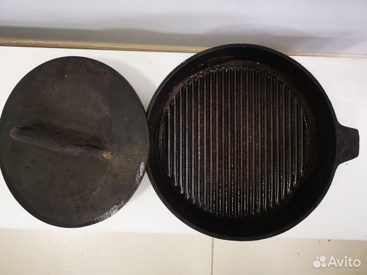 Чугунная литьевая сковорода-гриль казаны, кастрюли