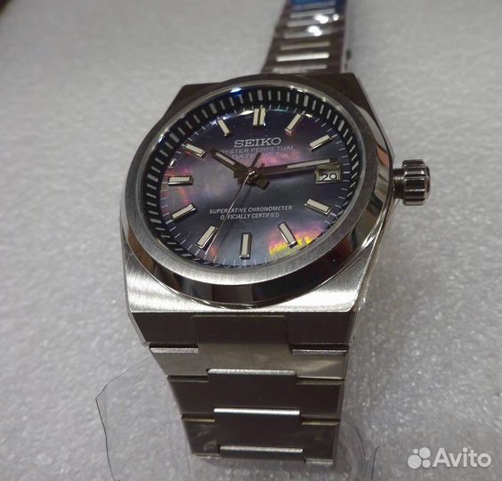 Часы Seiko Prx Blackcloud MOP nh35 черн перламутр