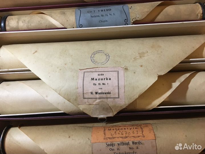 Антикварные ролики для пианолы