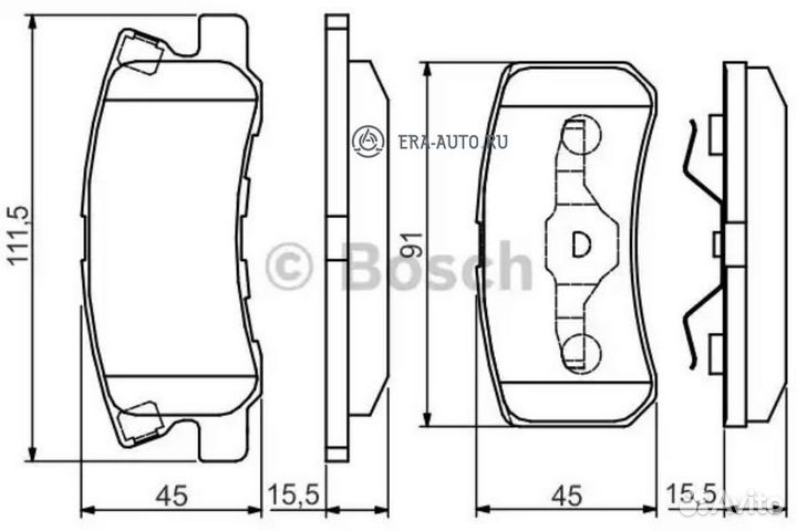 Bosch 0986495172 Колодки тормозные дисковые задние