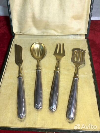 Набор для десерта. Серебро позолото начало 20го ве