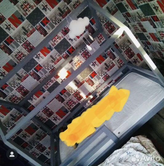 Кровать домик 80*160 с матрасом