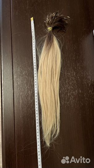 Волосы для наращивания 45 см блонд омбре
