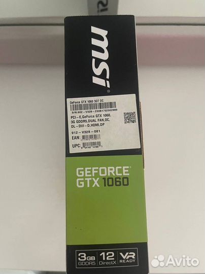 Видеокарта geforce gtx 1060 3gb