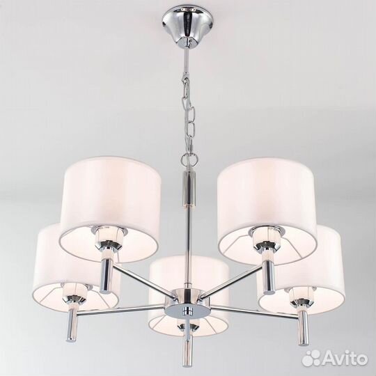 Люстра подвесная металл и текстиль модерн