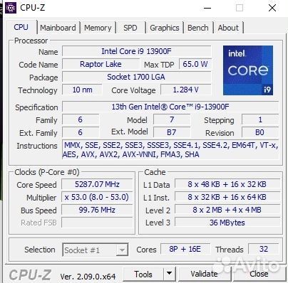 24 ядра, Core i9 13900F (новый)