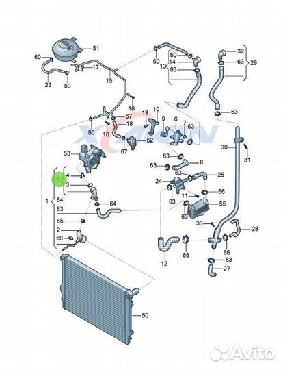 Фланец системы охлаждения vag