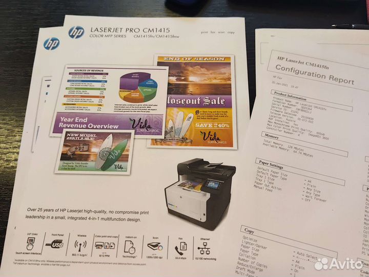 HP LaserJet Pro CM1415fn(цветной,пробег 21338 стр)