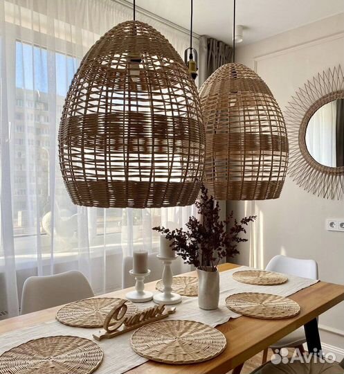 Абажур плетеный, большой