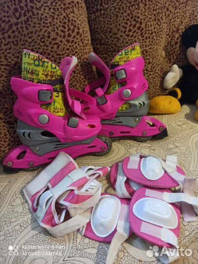 Роликовые коньки детские с защитой