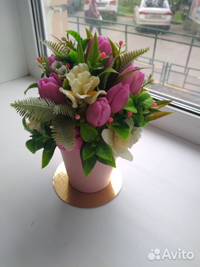 Букет из мыльных цветов