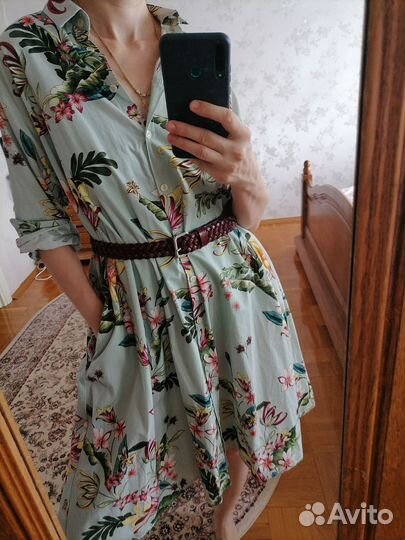 Платье рубашка Zara m, хлопок