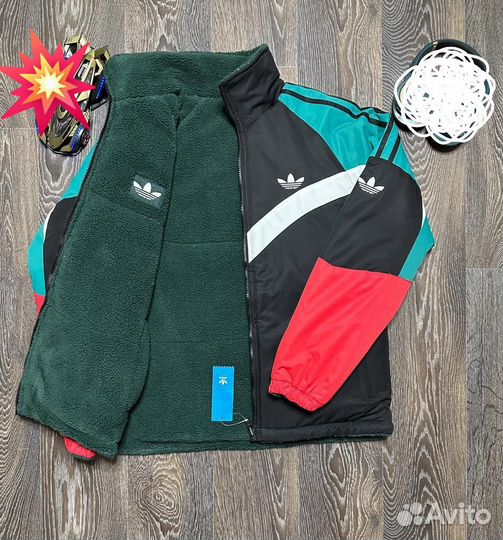 Куртка adidas двухсторонняя барашка