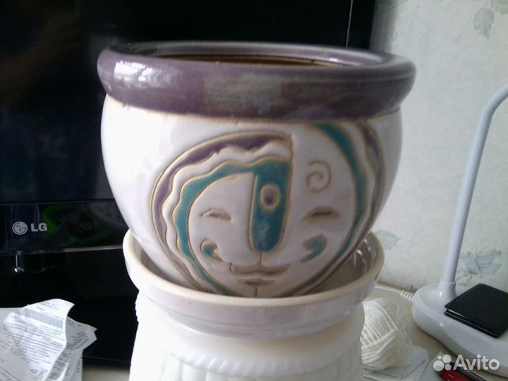 Горшок керамический с поддоном