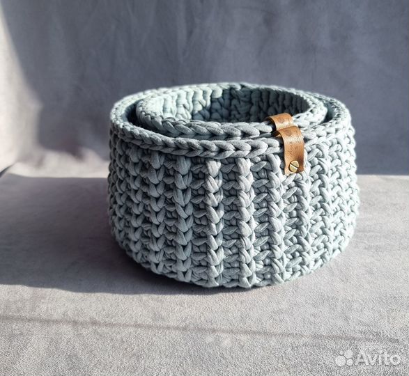 Набор корзин из трикотажной пряжи